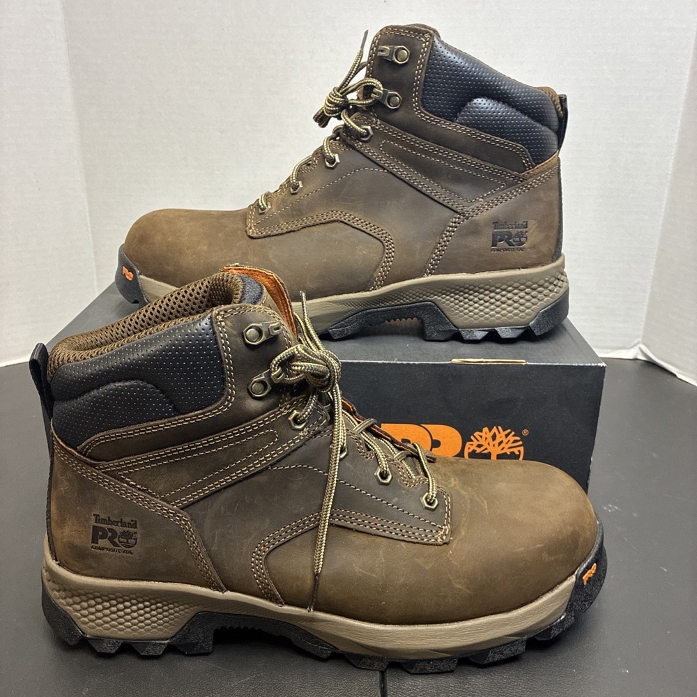 Timberland Pro® Men's TITAN EV 6" COMPOSITE TOE Brown Work Boots Men's Size 13